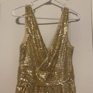 Long gold sequin formal dress size 10